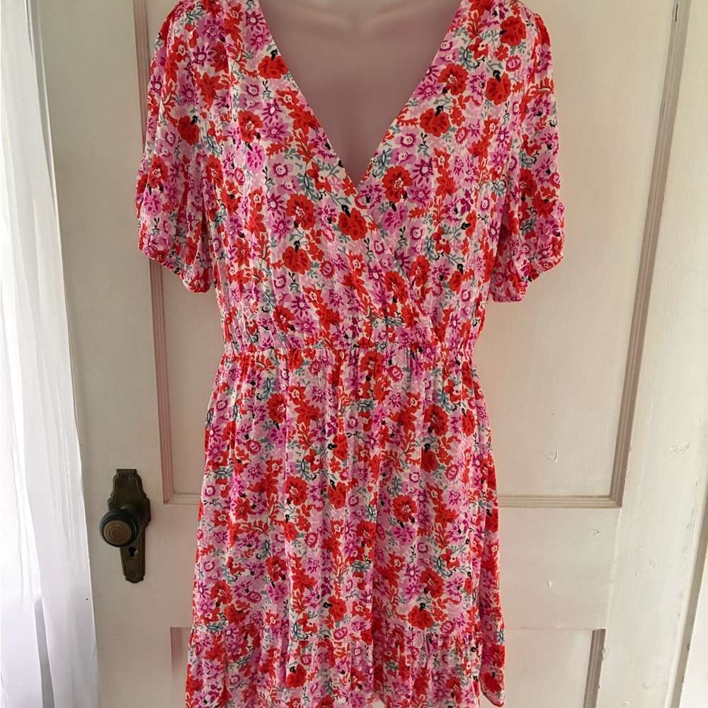 Lucky brand Floral Pink and Red Dress